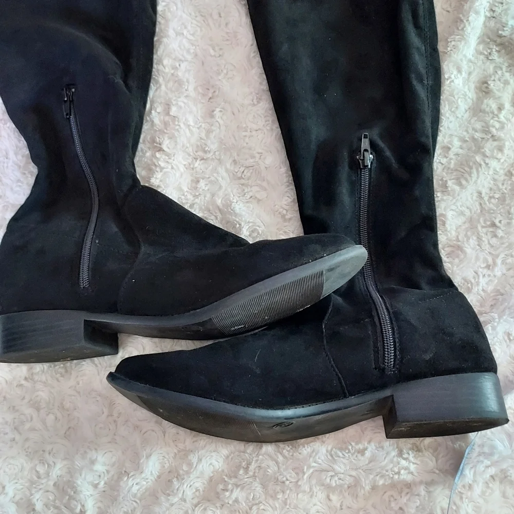 A New Day Paloma Black Over the Knee Thigh high Faux suede boots Sz 9 Fall